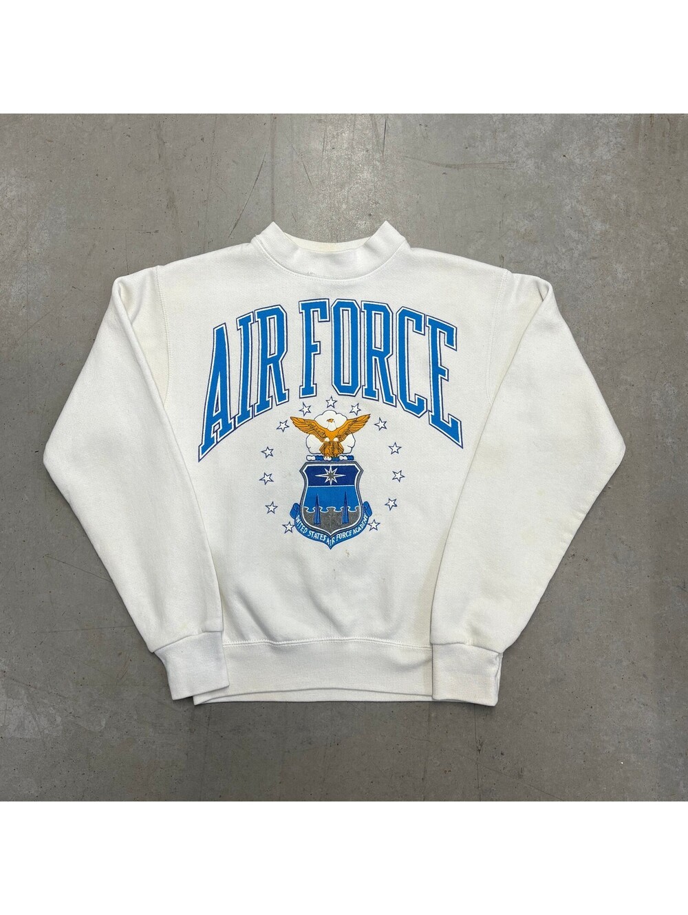 Vintage 80s United States Air Force Graphic Sweatshirt Small White
